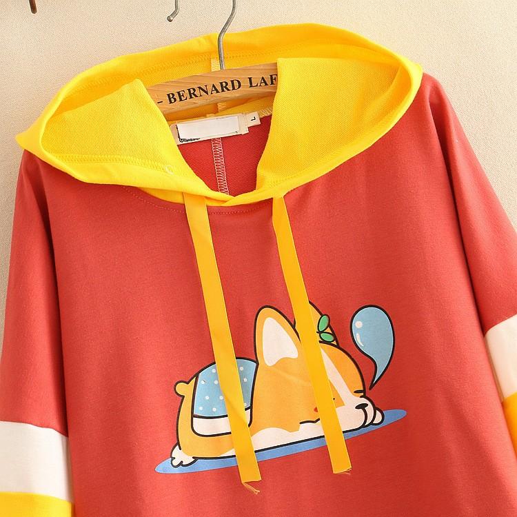 スウェット パーカー 長袖 フード付き 犬 コーギー イラスト ゆるかわ Sy みどりショップ 通販 Yahoo ショッピング