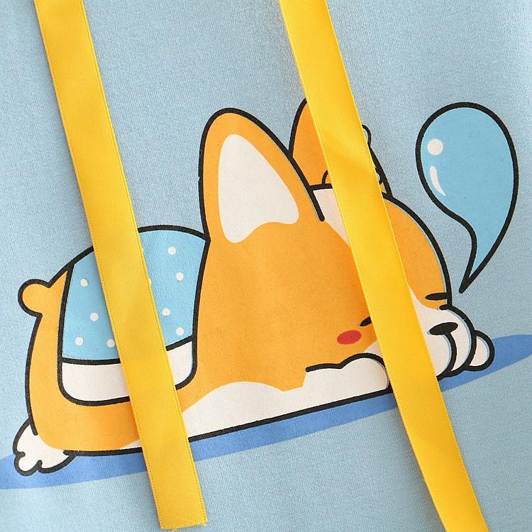 スウェット パーカー 長袖 フード付き 犬 コーギー イラスト ゆるかわ Sy みどりショップ 通販 Yahoo ショッピング