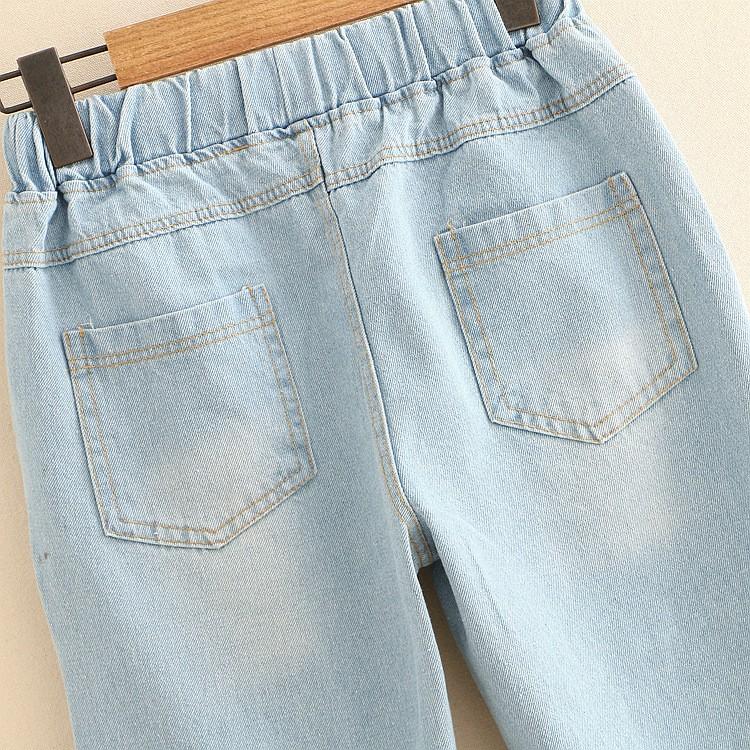 森ガール デニム パンツ ズボン ジーンズ 猫ちゃん 刺繍 裾折り返し Sy みどりショップ 通販 Yahoo ショッピング