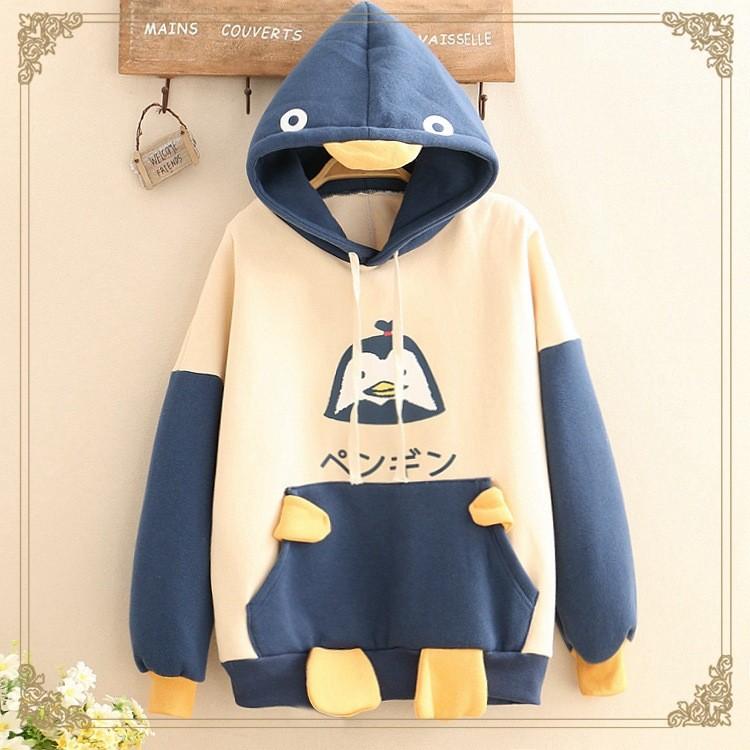 森ガール 裏起毛 裏ボア パーカー トレーナー ペンギン 長袖 レディース Sy みどりショップ 通販 Yahoo ショッピング