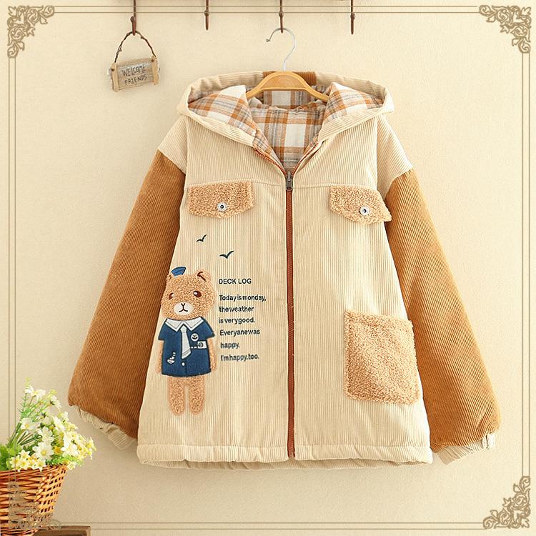 森ガール アウター ジャケット コート 熊くま 英文字 冬 レディース Sy1106 みどりショップ 通販 Yahoo ショッピング