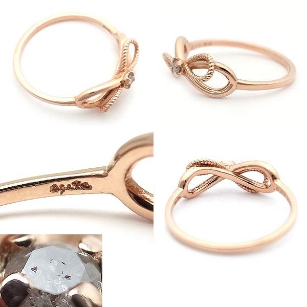 緑屋質屋】アガット(agete) リボンモチーフ ダイヤ リング【中古  