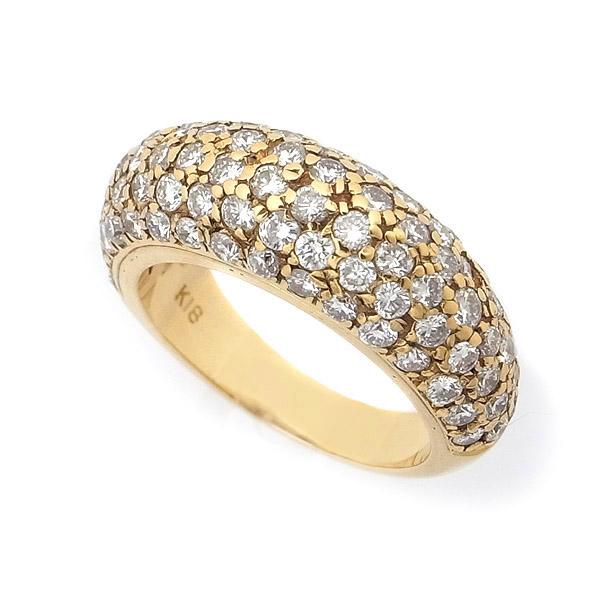 緑屋質屋】スタージュエリー ダイヤモンド リング 1.30ct K18YG パヴェ  