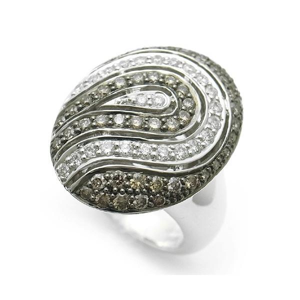 緑屋質屋】特選ジュエリー ダイヤモンドリング 0.62ct 0.33ct K18WG  