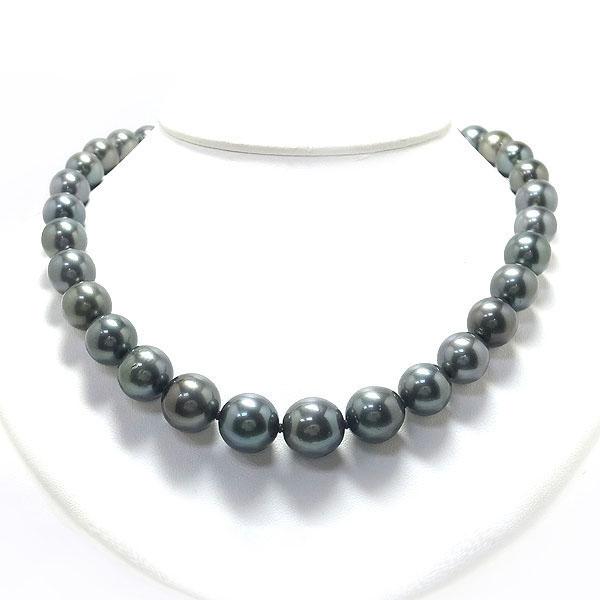 緑屋質屋】特選ハイジュエリー 南洋ブラックパールネックレス  
