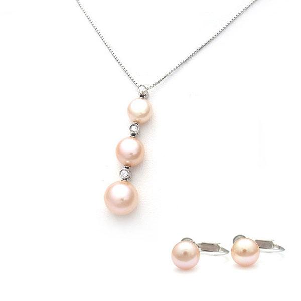 おまとめ品　淡水パール　ネックレス・イヤリングセット　他2点 楽天市場】淡水真珠 ネックレスセット 7.5-8.0mm ステンレスクラスプ
