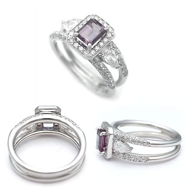 緑屋質屋】ミキモト アレキサンドライト・ダイヤリング 0.68ct Pt950