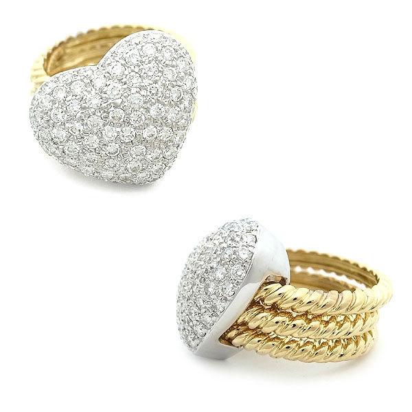 緑屋質屋】特選ジュエリー パヴェダイヤ ハート リング 1.70ct K18WG  