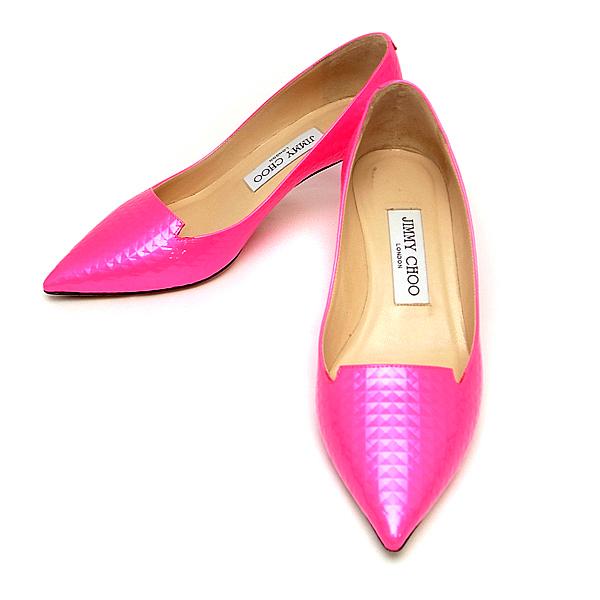 JIMMY CHOO ピンクパンプス　新品未使用 Ballet Pink Patent Leather Point-Toe Pumps with JC Emblem | LOVE