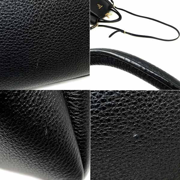 緑屋質屋】プラダ 1BC145 スモール レザー ハンドバッグ ブラック