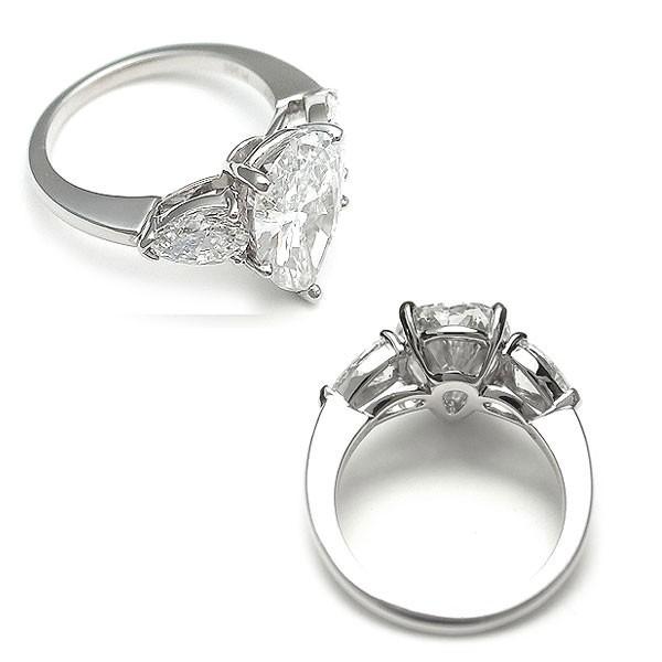緑屋質屋】カルティエ ペアシェイプダイヤモンドリング 3ct