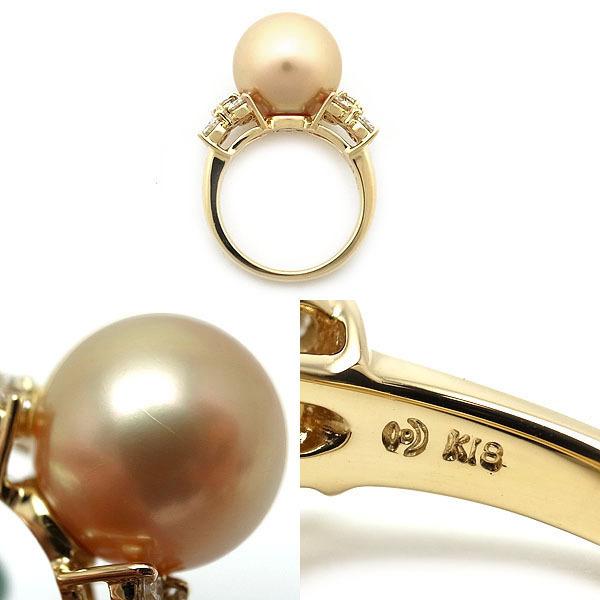 田崎(タサキ・TASAKI) ゴールデンパール リング 13.4mm ダイヤ