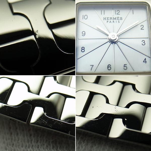 中古 エルメス HERMES HH1.110 ホワイトシェル レディース 腕時計 緑屋質屋】エルメス Hウォッチ ミニサイズ ホワイトシェル文字盤 HH1