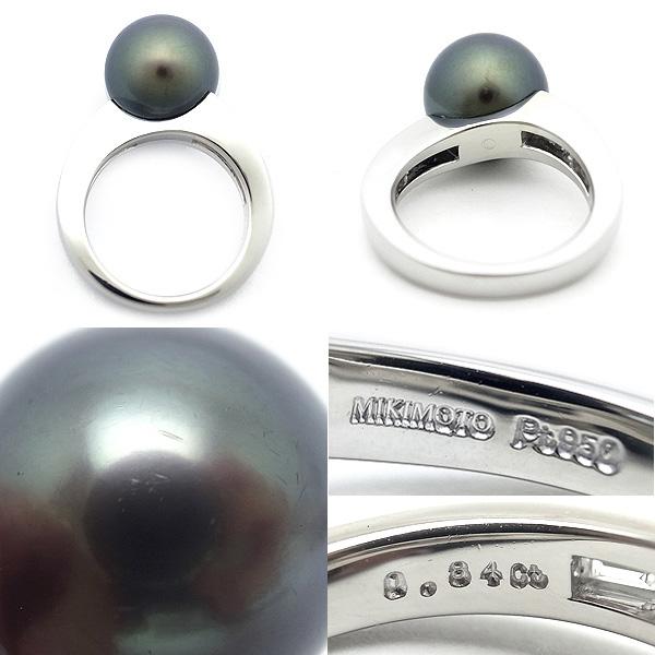 PT南洋パールブラックリング 楽天市場】南洋黒蝶真珠使用 大珠12.0mmブラックパールPt