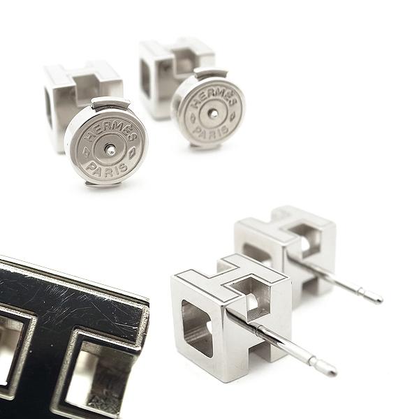 緑屋質屋】エルメス カージュドアッシュ Hキューブ ピアス 緑屋質屋】エルメス カージュドアッシュ Hキューブ ピアス