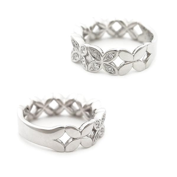 緑屋質屋】ミキモト ダイヤモンド リング フラワーモチーフ 0.24ct