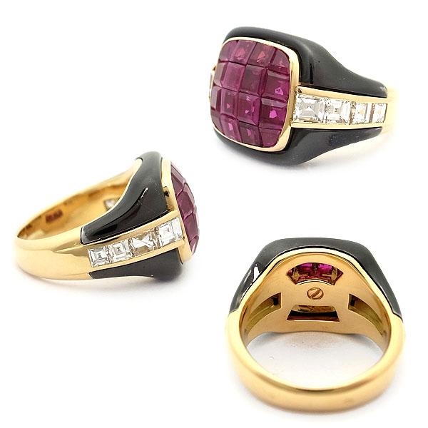 緑屋質屋】ピアジェ ミステリーセッティング ルビー・スクエアカット