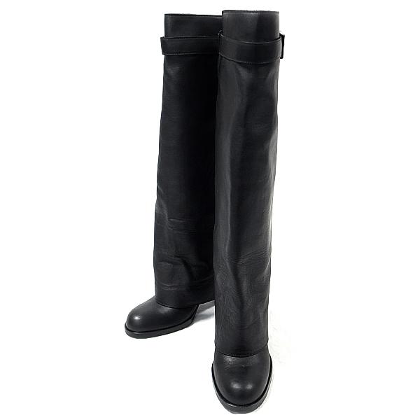 CHANEL シャネル マトラッセ レザーロングブーツ38 CHANEL シャネル マトラッセ レザーロングブーツ38 緑屋質屋】シャネル