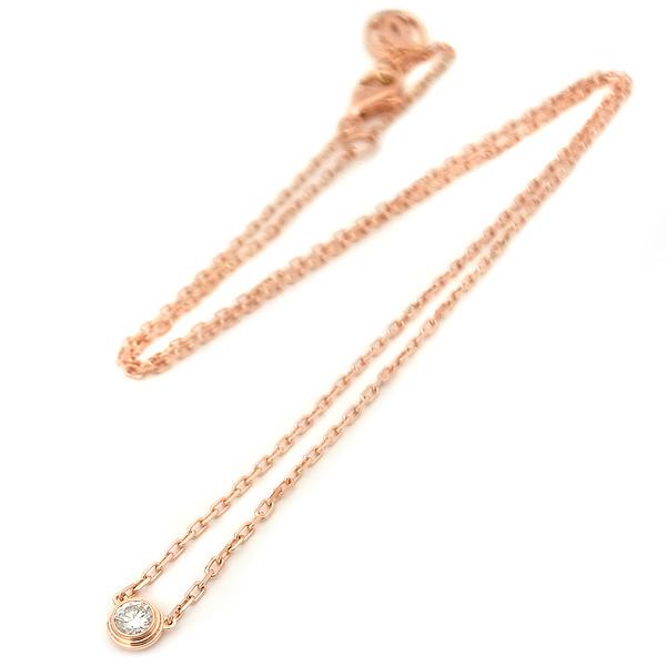 あんしん鑑定付　カルティエ　ディアマンレジェネックレスSM K18PG ダムール Cartier カルティエ 750 K18 PG ダムール ネックレス XS