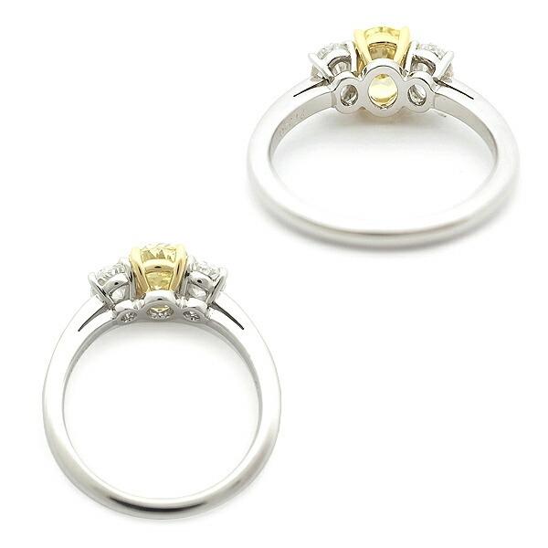 ダイヤ リング オーバルカット イエロー ダイヤモンド プラチナ 指輪 緑屋質屋】ハリーウィンストン オーバルカット スリーストーン リング