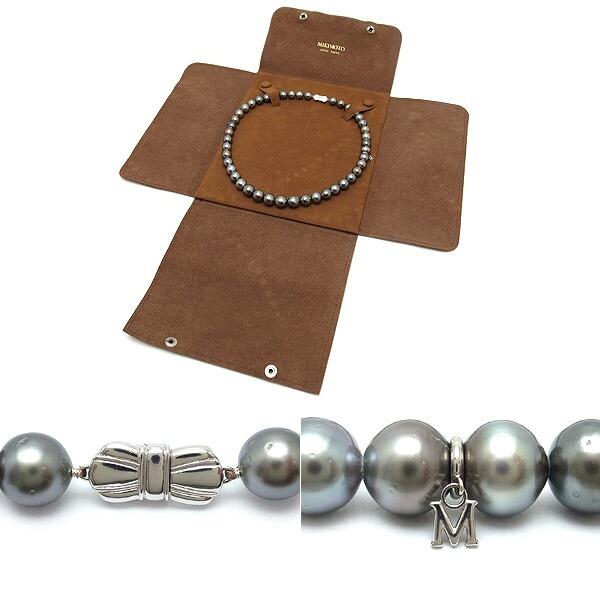 緑屋質屋】ミキモト 南洋ブラックパール ネックレス 8.9mm〜11.6mm