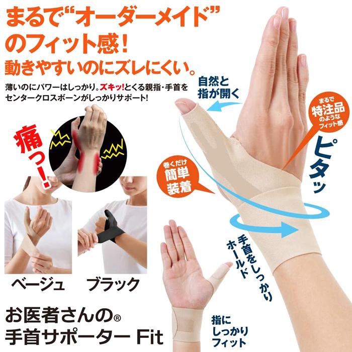 日本製 手首 親指 サポーター お医者さんの手首サポーター Fit 腱鞘炎