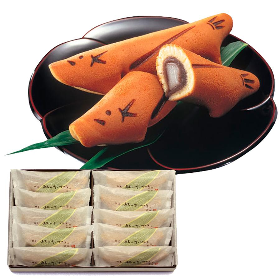 菓心谷常 鮎のささやき若鮎10本 4826-828 鮎菓子 もち 和菓子 あんこ