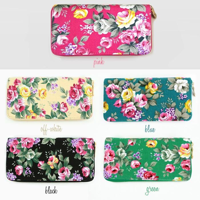 長財布 レディース ラウンドファスナー 財布 花柄 フラワー ボタニカル