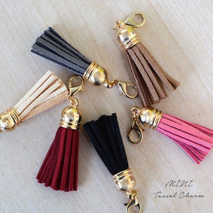 バッグチャーム タッセル チャーム 金具 フリンジ スェード