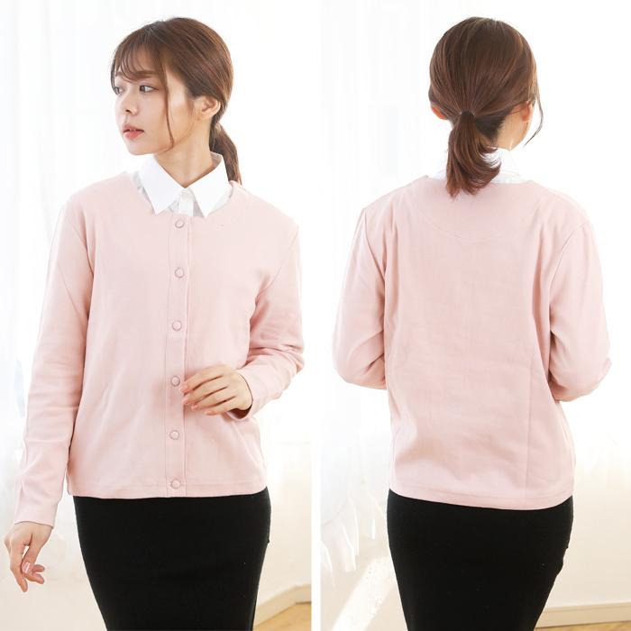 洗える カーディガン 綿98 クルーネック レディース 長袖 オフィス 事務服 ビジネス ナース D Phase M L D C 021 Ds D C 021 Ds みどりや 通販 Yahoo ショッピング