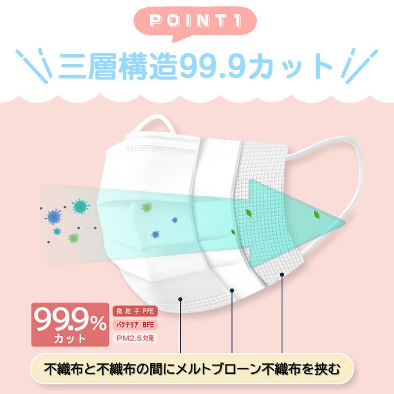 マスク 不織布 カラー 50枚 ＋1枚 使い捨て カラーマスク 1箱51枚