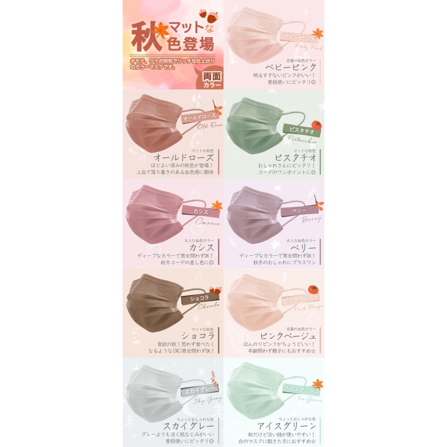 マスク 不織布 カラー 50枚 ＋1枚 使い捨て カラーマスク 1箱51枚
