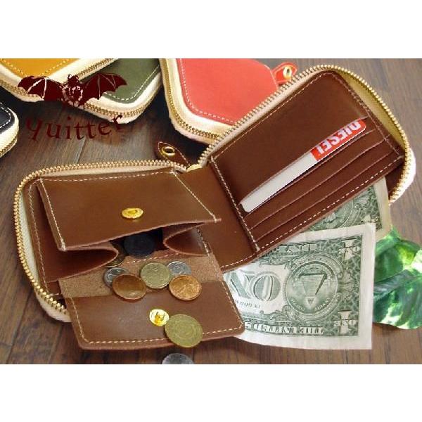 アウトレット 折り財布 日本製 本革 牛革 ヌメ革 栃木レザー quitter