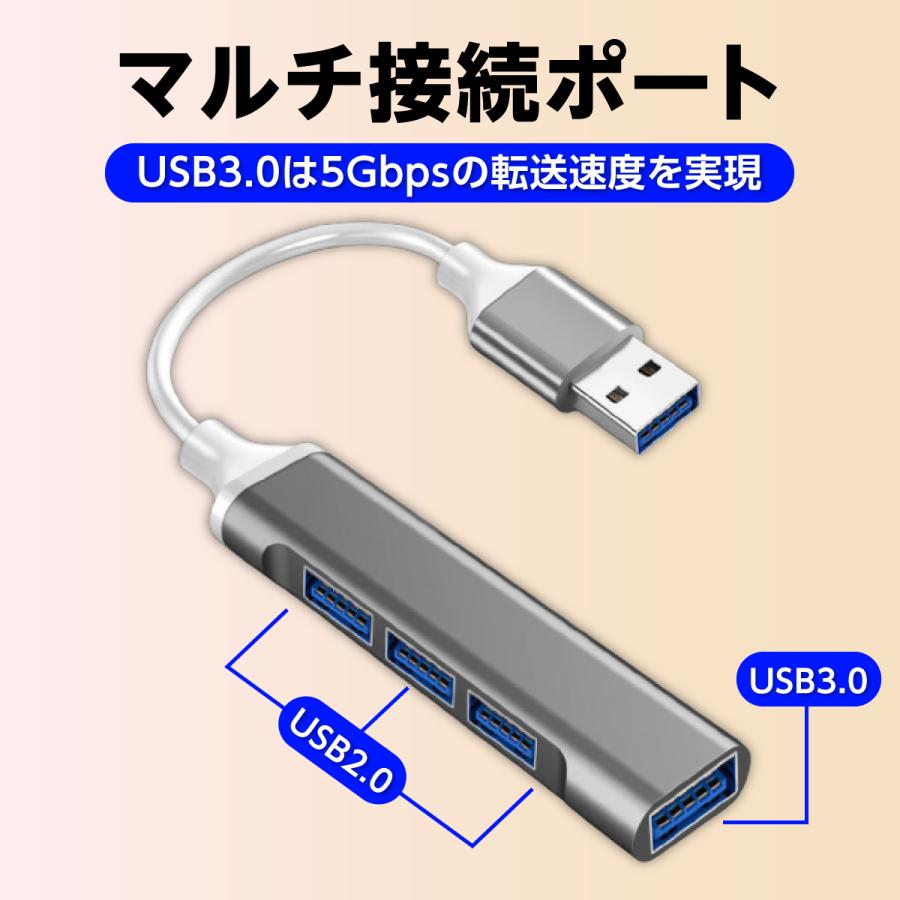 USBハブ 3.0 4ポート Type-C タイプc 増設 デスクワーク hub 軽量 コンパクト 電源不要｜midumadou｜09