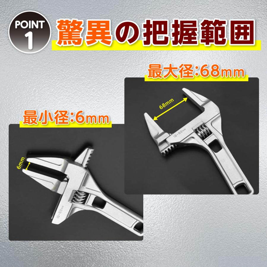 国内即発送 モンキーレンチ ワイド サイズ 水道 トップ top 工事 アルミ合金 水回り 薄型 軽量 レンチ 配管 ドライバー、レンチ ワイド モンキーレンチ 銀 工具 ワイド ブラック 配管 スパナ DIY