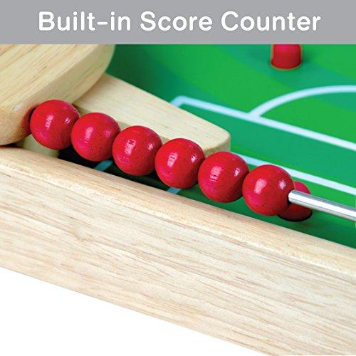 Flipkick: 木製テーブルトップサッカー/サッカーピンボールゲーム 屋内ポータブルスポーツテーブルボード 子供や家族用 