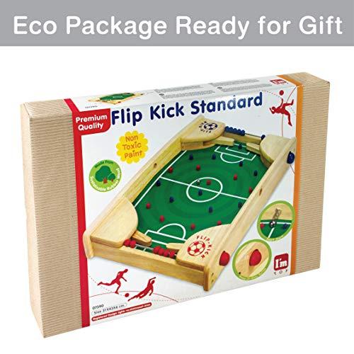 Flipkick: 木製テーブルトップサッカー/サッカーピンボールゲーム 屋内ポータブルスポーツテーブルボード 子供や家族用 