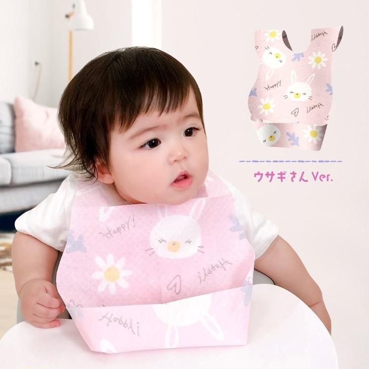 使い捨てエプロン ベビー 子共用  食事用 赤ちゃん 子供 スタイ ビブ よだれかけ 前掛け  離乳食 携帯  60枚｜mie-tta｜09