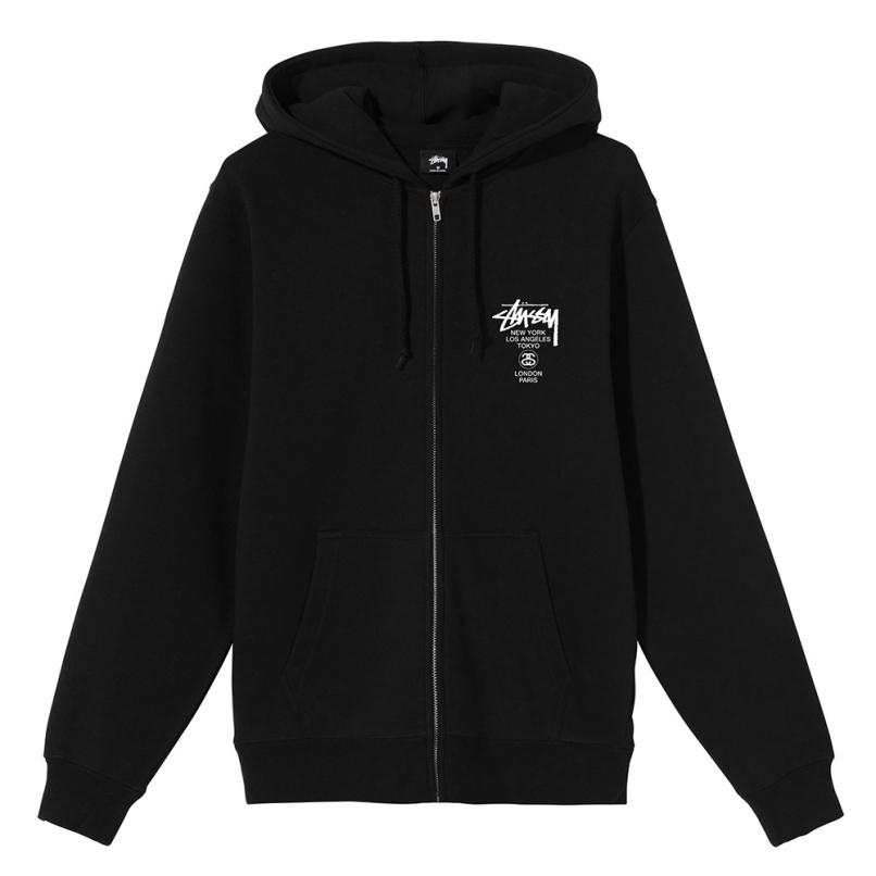 STUSSY WORLD TOUR ZIP HOOD ステューシー スウェット パーカー ジップ STUSSY WORLD TOUR ZIP HOOD ステューシー スウェット パーカー ジップ
