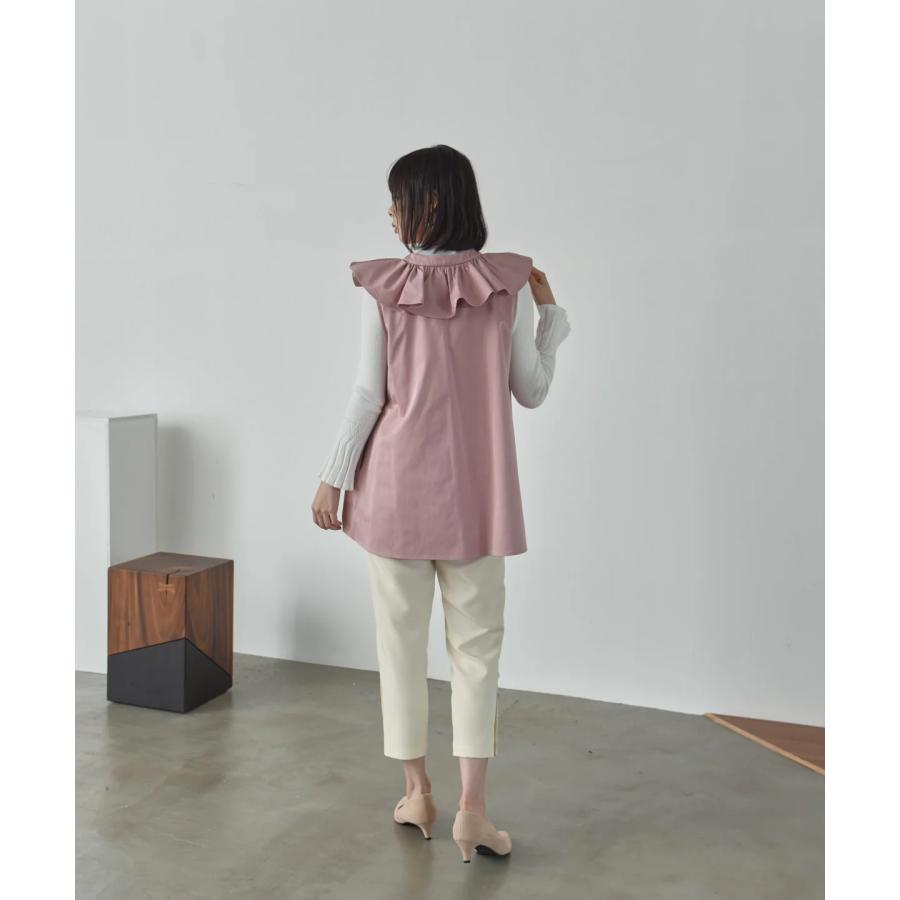 miele grande　パール　ノースリーブ　フリル　チュニック miele grande ミエーレ グランデ パール ノースリーブ フリル