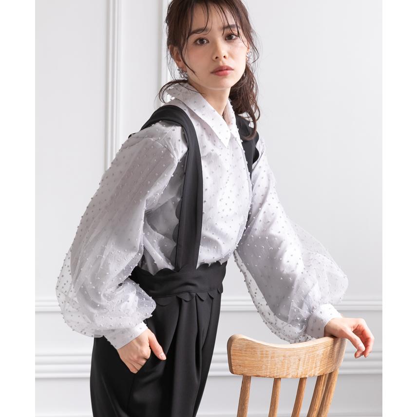 miele grande ミエーレグランデ miele grande ミエーレ グランデ ドット オーガンジー ブラウス 長袖