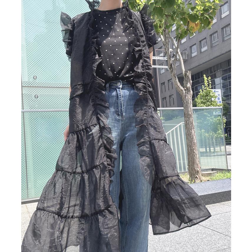 miele grande ミエーレグランデ miele grande ミエーレ グランデ シースルーフリル付き ベスト