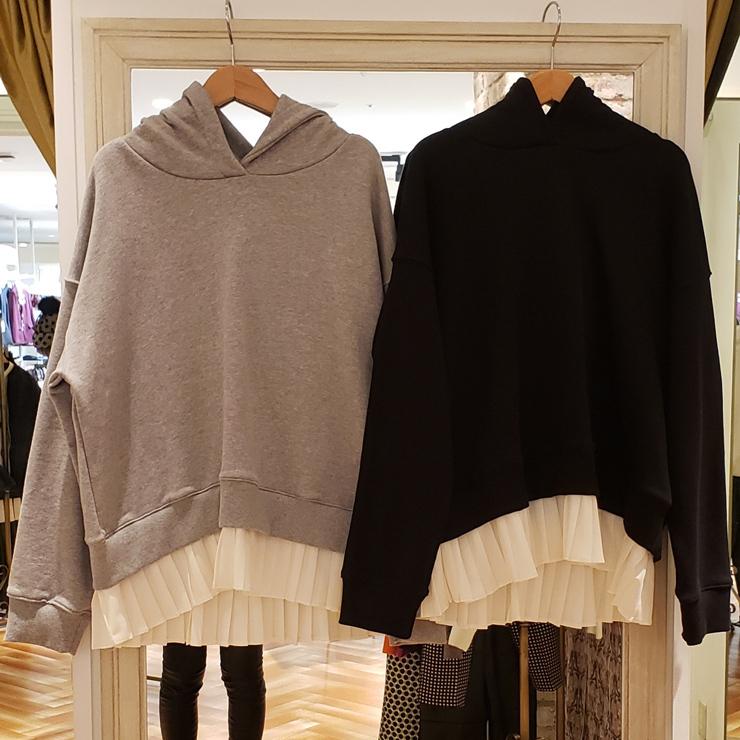女の子向けプレゼント集結 レディース 長袖トップス トップス スウェット スエット 切り替え 裾プリーツ レディーストップス ミエーレミエーレ Mielemiele 女性 ファッション 40代 30代 代 女性 大人 秋冬 かわいい おしゃれ トップス Www Rankinengineering Com