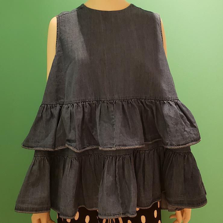 オリジナル フリル デニム トップス レディース 女性 きれいめ おしゃれ かわいい 春 夏 大人 代 30代 40代 50代ファッション 最安値