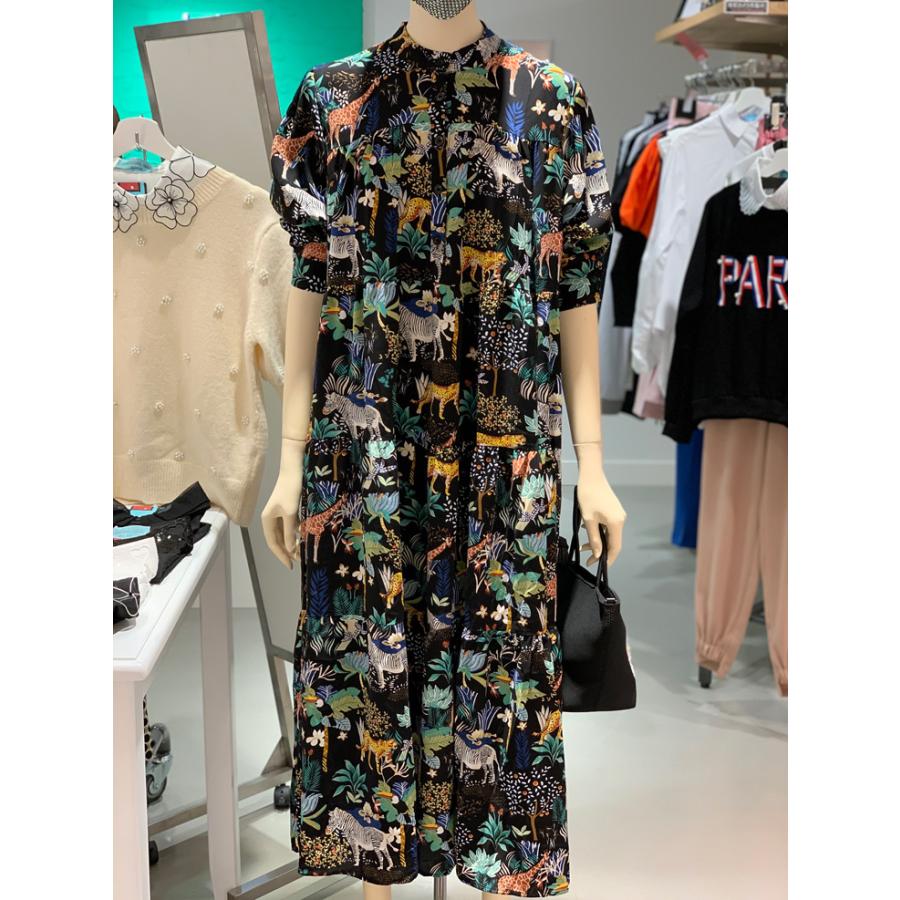 アニマル柄 総柄 ロングワンピース ワンピース ロング丈 大人 カジュアル 女性 きれいめ ワンピ おしゃれ かわいい 可愛い 代 30代 40代 黒 08 Miele Miele 通販 Yahoo ショッピング