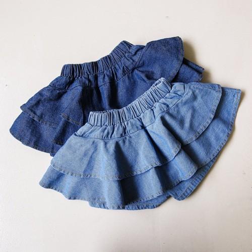 ccommaJ デニムスカート(インナー付) 韓国子供服 女の子 ガールズ 90cm