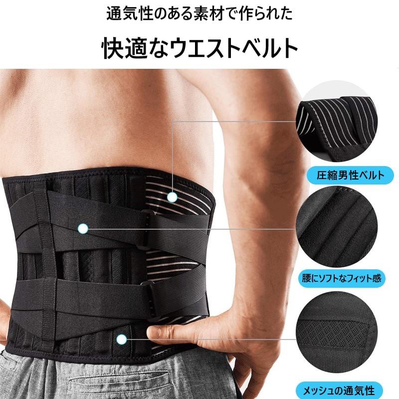 Mies' 強力固定 腰用 サポートベルト サポーター ウエスト固定ベルト