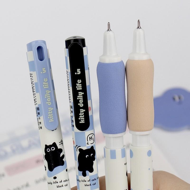 1番セレクトセット❤可愛いペンたち Mies' M-S0041-4P かわいい黒猫デザイン ジェルペン 0.5mm細字 4本