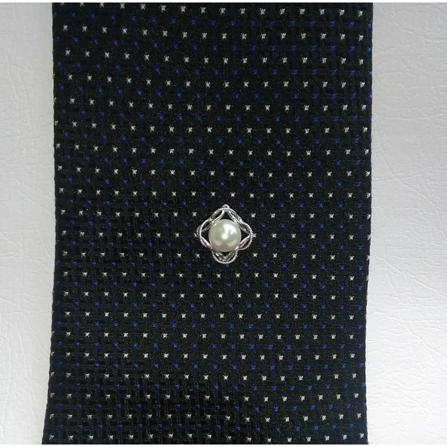 男女兼用 真珠のタイタック（8.0mm） タイピン ネクタイ止め 父の日