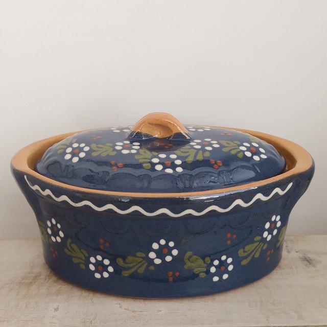 フランス アルザス地方 ベッコフ鍋  陶器製 スフレンハイム焼 花柄 21cm